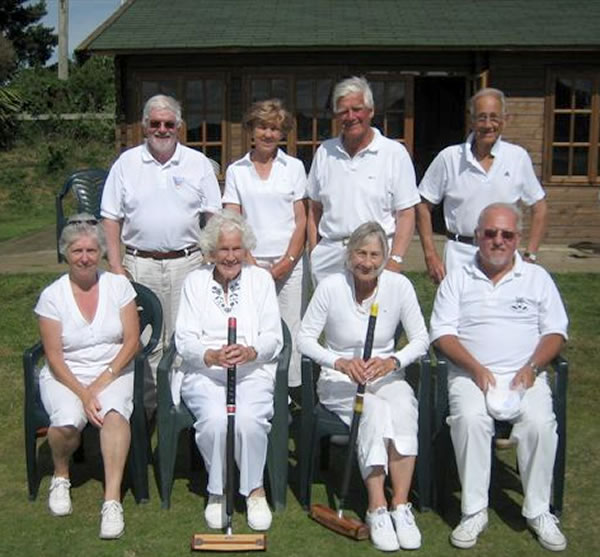 Photo shows Cornwall team standing Des Honey, Jenny Burrows, Ron George and Tony Dyson