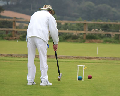  Golf Handicap Singles Tournament Final John Perry runs hoop 10 with last ball of the game( but not enough hoops to win)