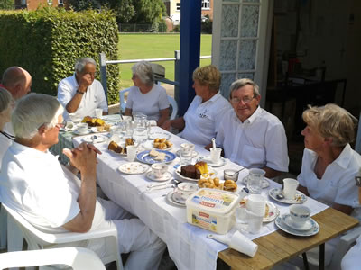 The Exeter and Cornwall Teams - after match tea