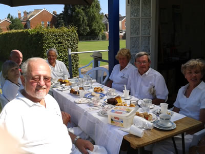 The Exeter and Cornwall Teams - after match tea