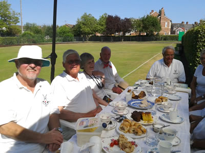 The Exeter and Cornwall Teams - after match tea