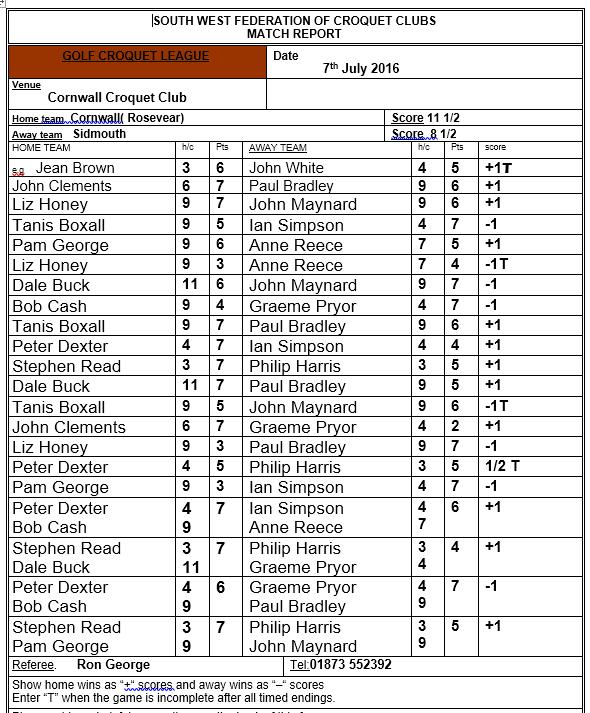 Scoresheet